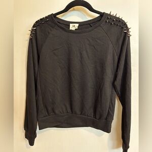 Black long sleeve studded top